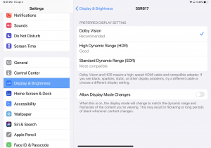 Preferred Display Setting